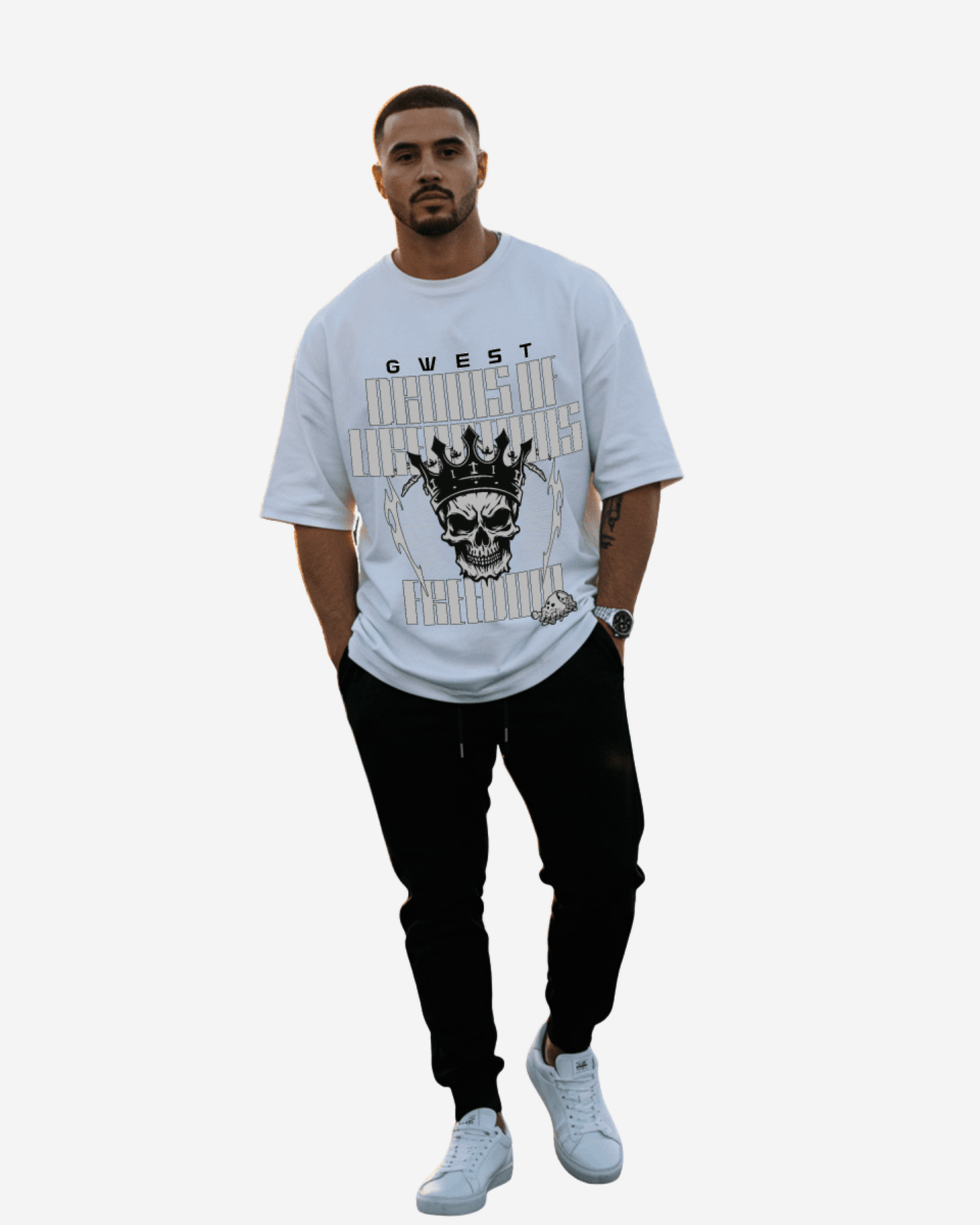 G West Drums Of Liberations Oversized T-Shirt Mens G West