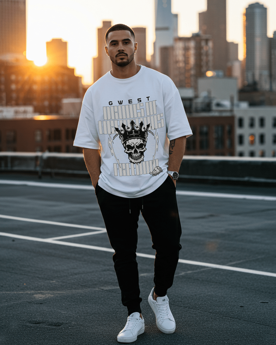 G West Drums Of Liberations Oversized T-Shirt Mens G West