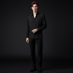 Midnight Wave Embellished LS Shirt BLACK