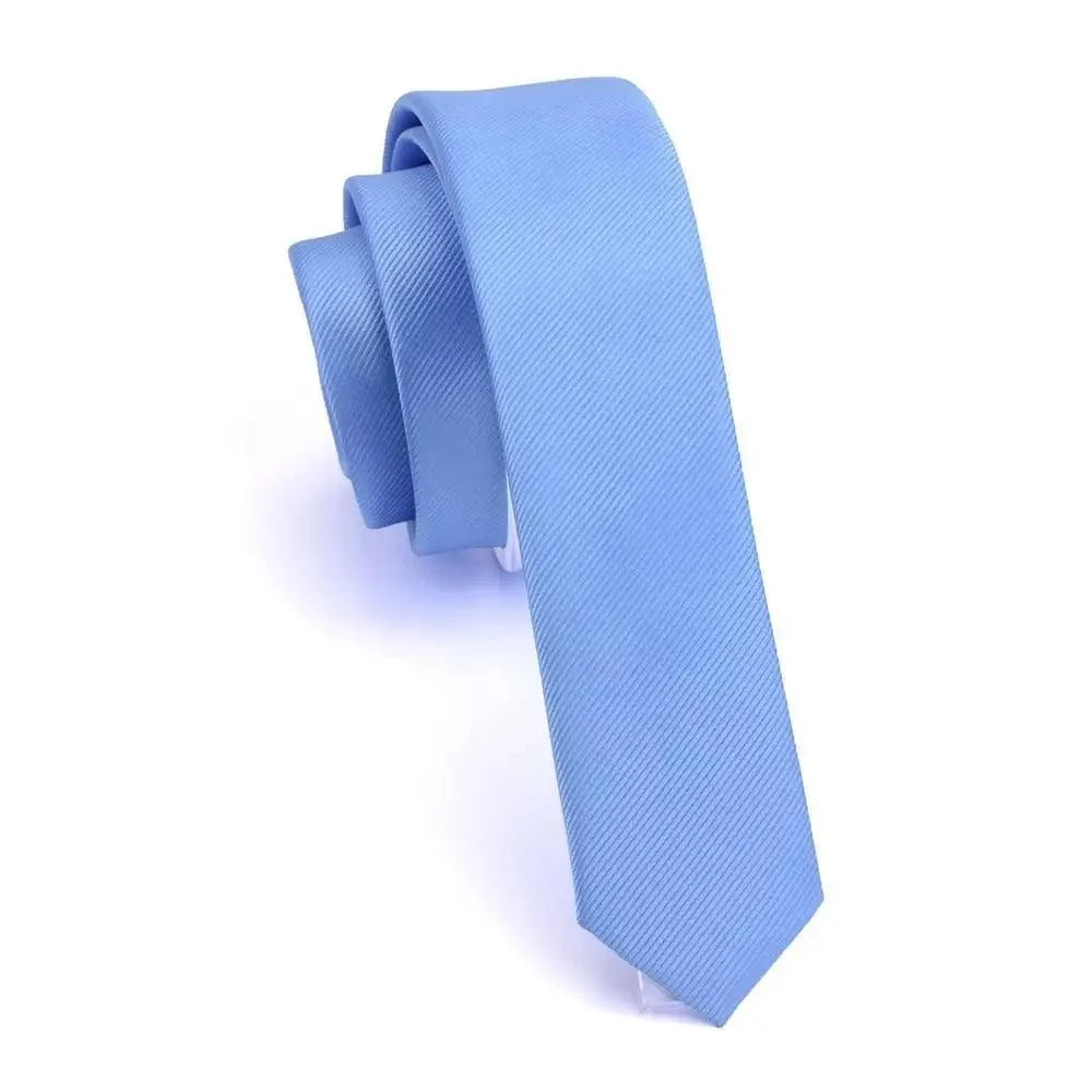 Elegant Blue Slim Business Men Neckties High Quality Color Wedding Necktie For Office And Daily Wear Solid Color Ties Classic Multiple Colors Uniform Necktie Stevvex