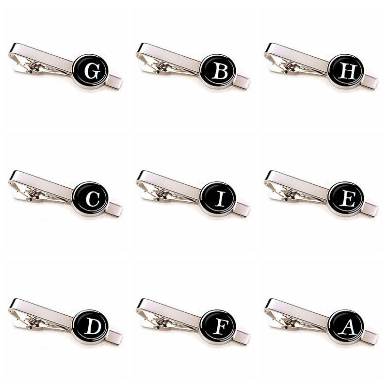 Elegant Men Fashion 26 Alphabet Letters Tie Clips Letter Tie Clip Men's Fashion Tie Pin Buckle Clip Tie Decoration Suit Accessories  Name Letters Jewelry Men Necktie Clip Pin Suit Accessories Classic Initials Alphabet A-Z Tie Clips Stevvex