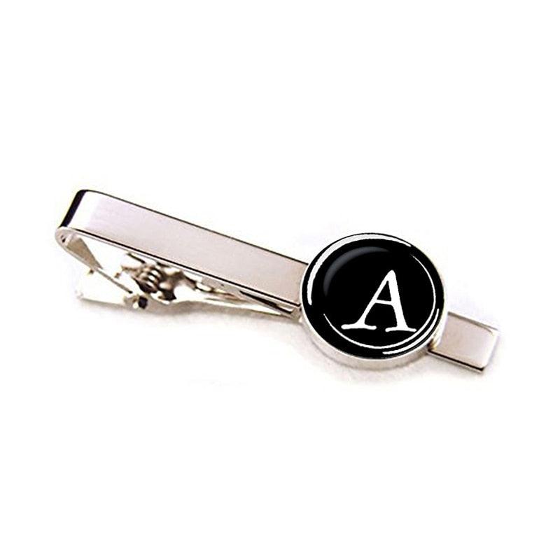 Elegant Men Fashion 26 Alphabet Letters Tie Clips Letter Tie Clip Men's Fashion Tie Pin Buckle Clip Tie Decoration Suit Accessories  Name Letters Jewelry Men Necktie Clip Pin Suit Accessories Classic Initials Alphabet A-Z Tie Clips Stevvex