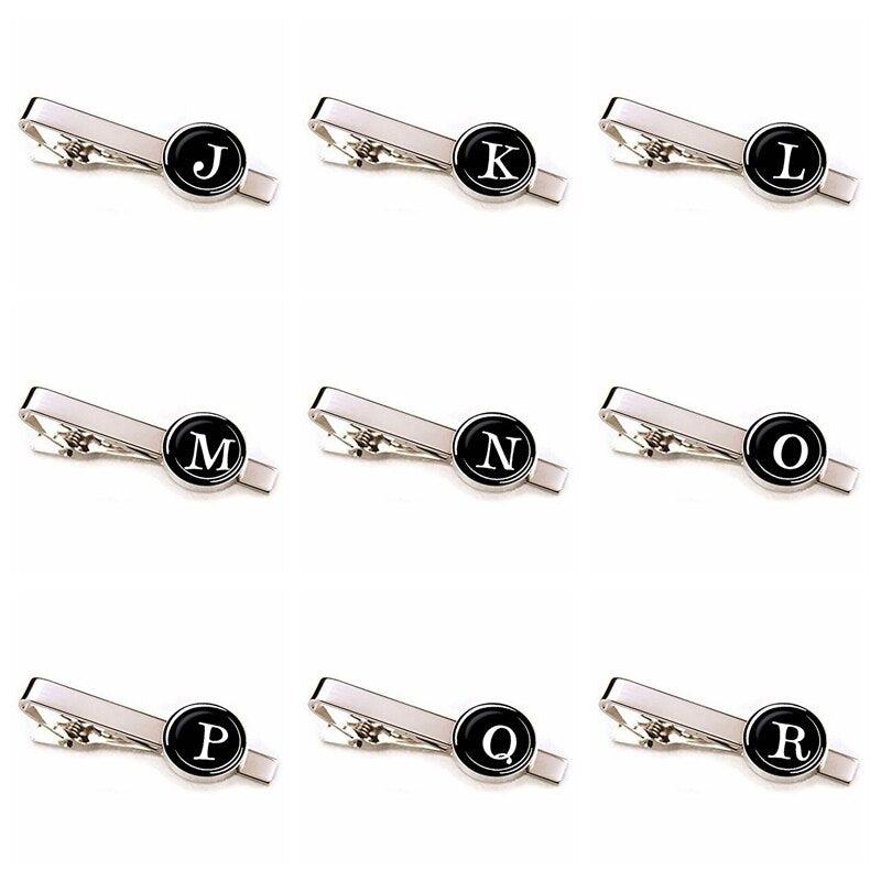 Elegant Men Fashion 26 Alphabet Letters Tie Clips Letter Tie Clip Men's Fashion Tie Pin Buckle Clip Tie Decoration Suit Accessories  Name Letters Jewelry Men Necktie Clip Pin Suit Accessories Classic Initials Alphabet A-Z Tie Clips Stevvex