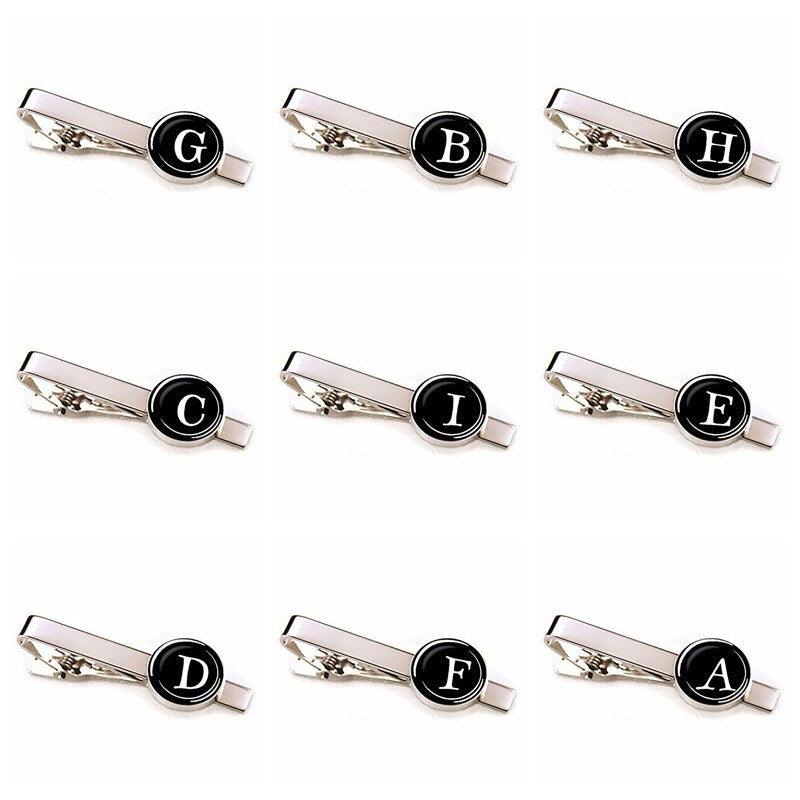 Elegant Men Fashion 26 Alphabet Letters Tie Clips Letter Tie Clip Men's Fashion Tie Pin Buckle Clip Tie Decoration Suit Accessories  Name Letters Jewelry Men Necktie Clip Pin Suit Accessories Classic Initials Alphabet A-Z Tie Clips Stevvex