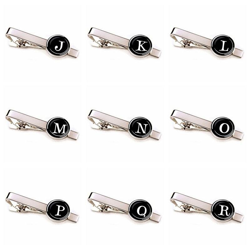Elegant Men Fashion 26 Alphabet Letters Tie Clips Letter Tie Clip Men's Fashion Tie Pin Buckle Clip Tie Decoration Suit Accessories  Name Letters Jewelry Men Necktie Clip Pin Suit Accessories Classic Initials Alphabet A-Z Tie Clips Stevvex