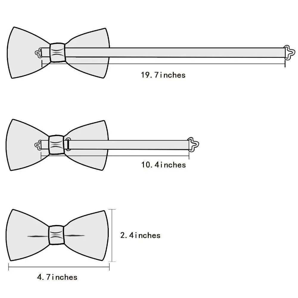 Elegant Silk Butterfly Business Bow Tie Pocket Square Cufflinks Set For Men Formal Wedding Bowtie Set For Office Stevvex