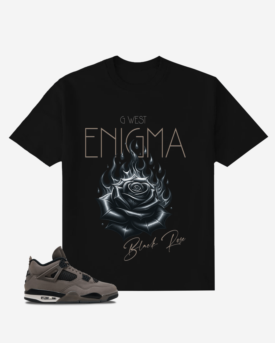 G West Enigma Black Rose Oversized T-Shirt Mens G West