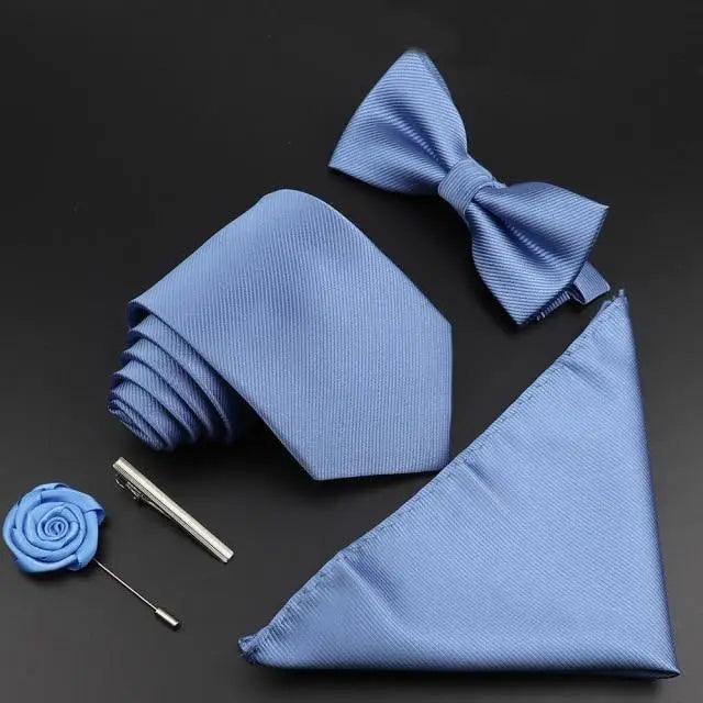 Fashion Red Business Necktie Matching Bowtie Flower Vintage Design Set For Men Self-Tie Bow Tie And Pocket Square Classic Business Tuxedo Wedding Bowties Handkerchief Set Men Necktie And Pocket Square Set Stevvex