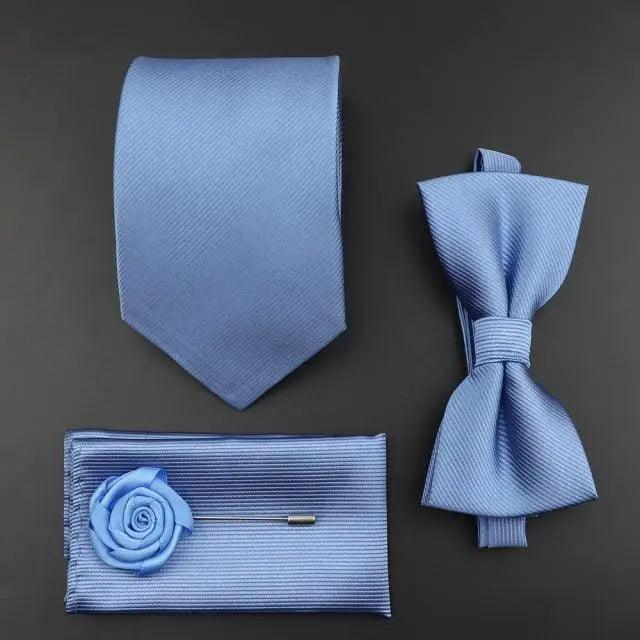 Fashion Red Business Necktie Matching Bowtie Flower Vintage Design Set For Men Self-Tie Bow Tie And Pocket Square Classic Business Tuxedo Wedding Bowties Handkerchief Set Men Necktie And Pocket Square Set Stevvex