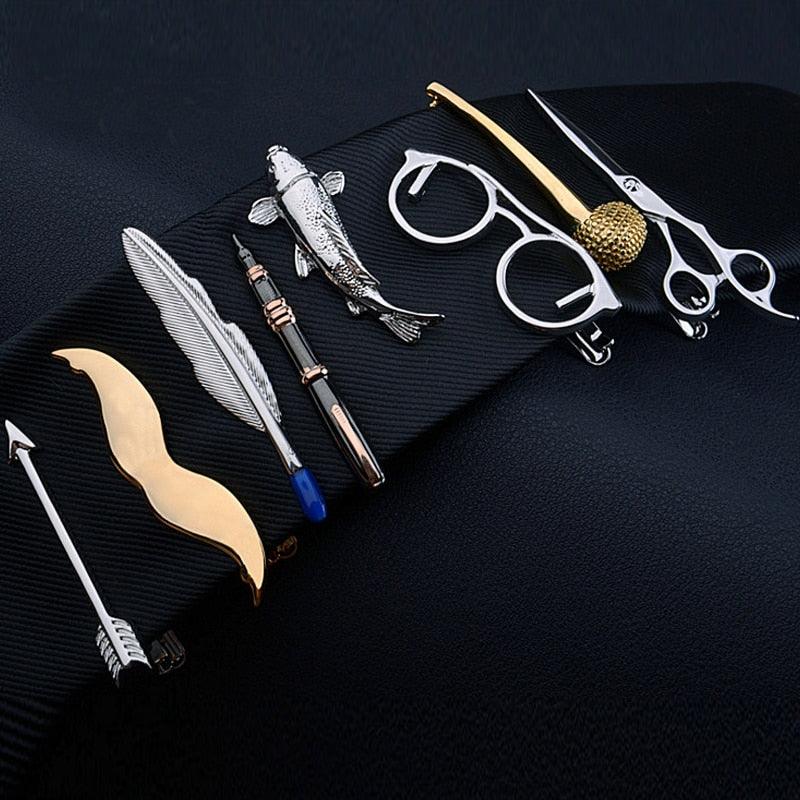 Fashion Tie Clips Men's Metal Necktie Bar Tie Bar Clip Men's Daily Tie Clip Accessories Unique Modern Stainless Steel Fashion Business Tie Bar Formal Shirt Wedding Ceremony Gold Tie Clip Men's Party Gifts Stevvex