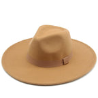 Fashionable Fedora Hats Women Wide Brim Dress Caps  Women's Fedora Hats Elegant Wide Brim Fedora Hat  Wedding Men Hat Warm Retro Style Belt 56-58cm Stevvex