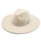 Fashionable Fedora Hats Women Wide Brim Dress Caps  Women's Fedora Hats Elegant Wide Brim Fedora Hat  Wedding Men Hat Warm Retro Style Belt 56-58cm Stevvex