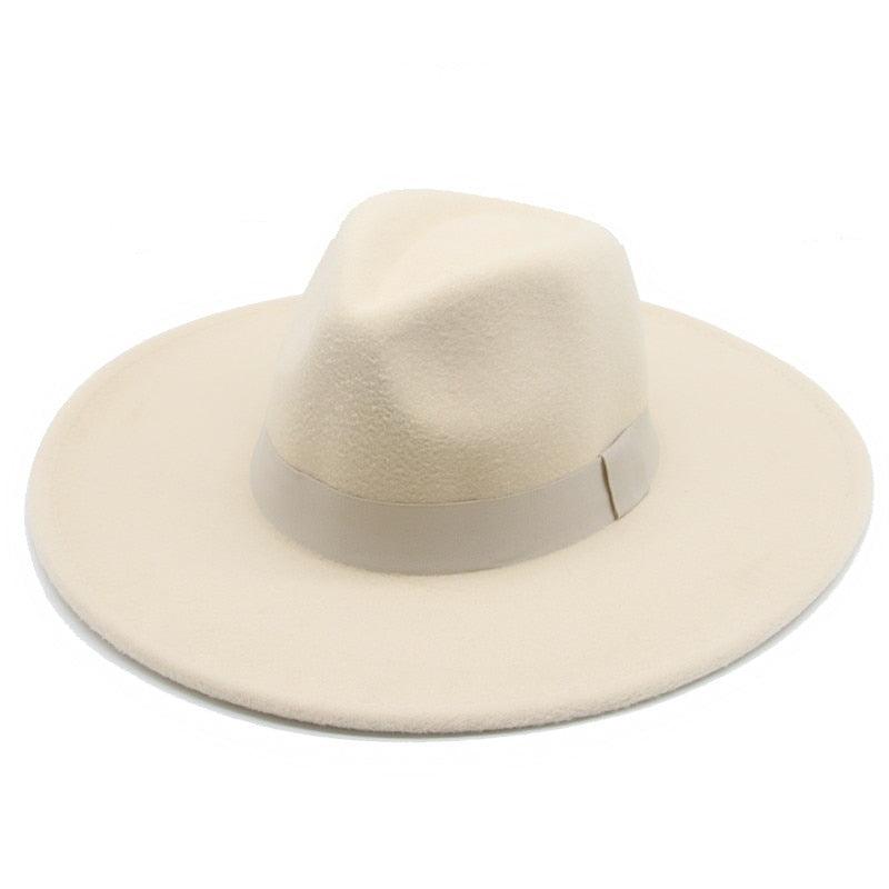 Fashionable Fedora Hats Women Wide Brim Dress Caps  Women's Fedora Hats Elegant Wide Brim Fedora Hat  Wedding Men Hat Warm Retro Style Belt 56-58cm Stevvex
