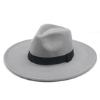 Fashionable Fedora Hats Women Wide Brim Dress Caps  Women's Fedora Hats Elegant Wide Brim Fedora Hat  Wedding Men Hat Warm Retro Style Belt 56-58cm Stevvex