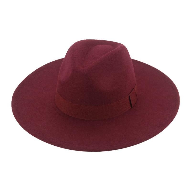 Fashionable Fedora Hats Women Wide Brim Dress Caps  Women's Fedora Hats Elegant Wide Brim Fedora Hat  Wedding Men Hat Warm Retro Style Belt 56-58cm Stevvex