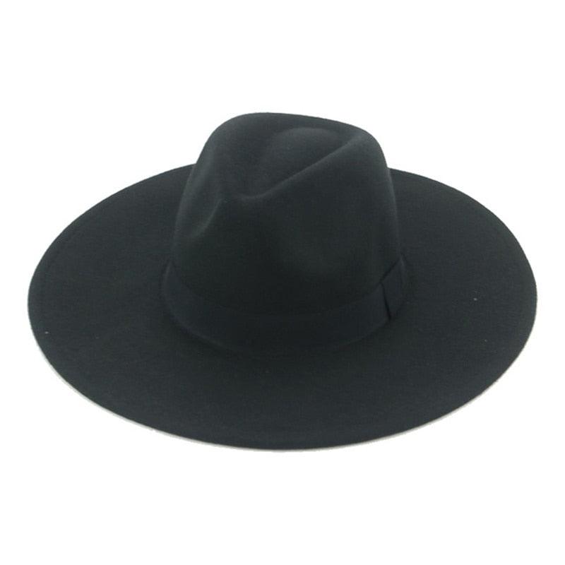 Fashionable Fedora Hats Women Wide Brim Dress Caps  Women's Fedora Hats Elegant Wide Brim Fedora Hat  Wedding Men Hat Warm Retro Style Belt 56-58cm Stevvex