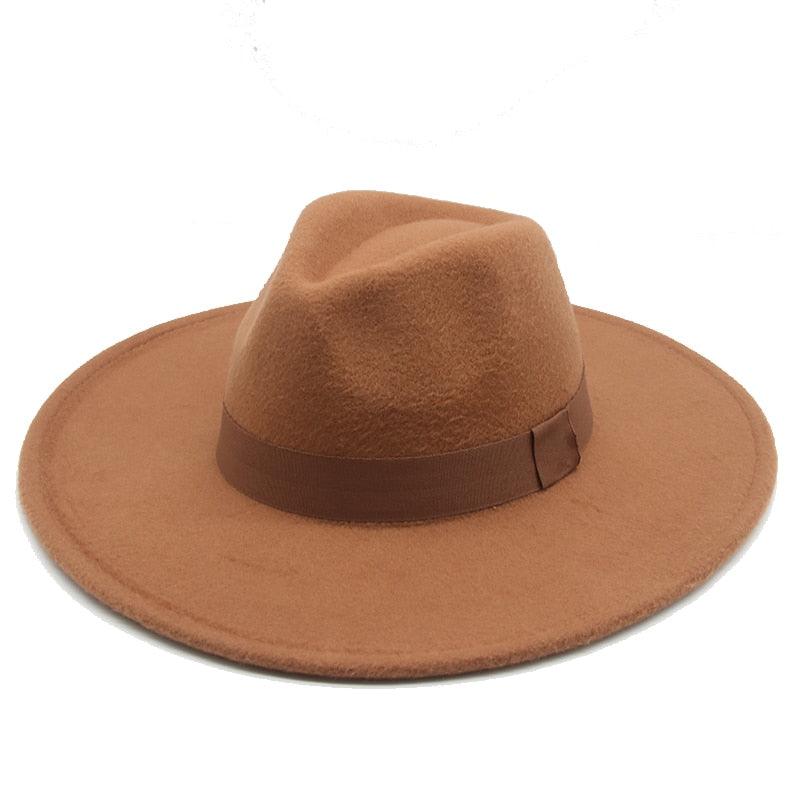 Fashionable Fedora Hats Women Wide Brim Dress Caps  Women's Fedora Hats Elegant Wide Brim Fedora Hat  Wedding Men Hat Warm Retro Style Belt 56-58cm Stevvex
