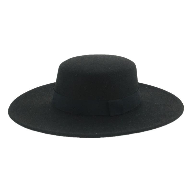 Fashionable Fedora Hats Women Wide Brim Dress Caps  Women's Fedora Hats Elegant Wide Brim Fedora Hat  Wedding Men Hat Warm Retro Style Belt 56-58cm Stevvex