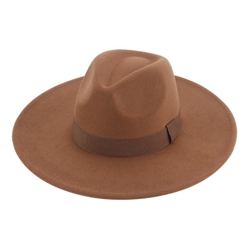 Fashionable Fedora Hats Women Wide Brim Dress Caps  Women's Fedora Hats Elegant Wide Brim Fedora Hat  Wedding Men Hat Warm Retro Style Belt 56-58cm Stevvex