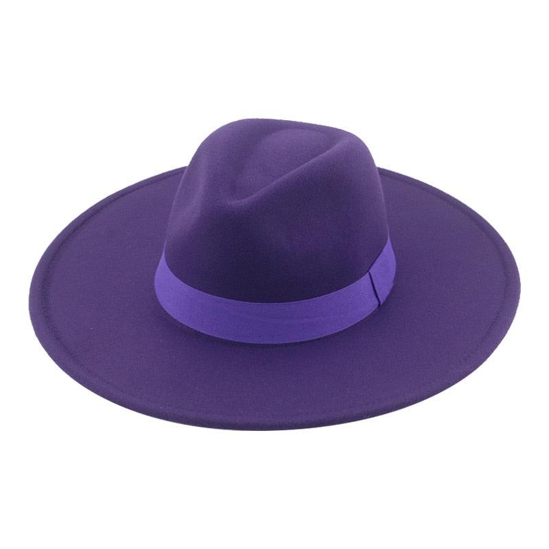 Fashionable Fedora Hats Women Wide Brim Dress Caps  Women's Fedora Hats Elegant Wide Brim Fedora Hat  Wedding Men Hat Warm Retro Style Belt 56-58cm Stevvex