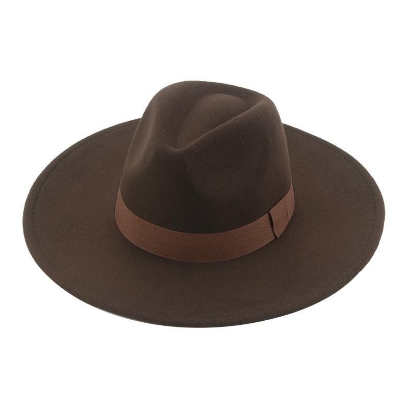 Fashionable Fedora Hats Women Wide Brim Dress Caps  Women's Fedora Hats Elegant Wide Brim Fedora Hat  Wedding Men Hat Warm Retro Style Belt 56-58cm Stevvex