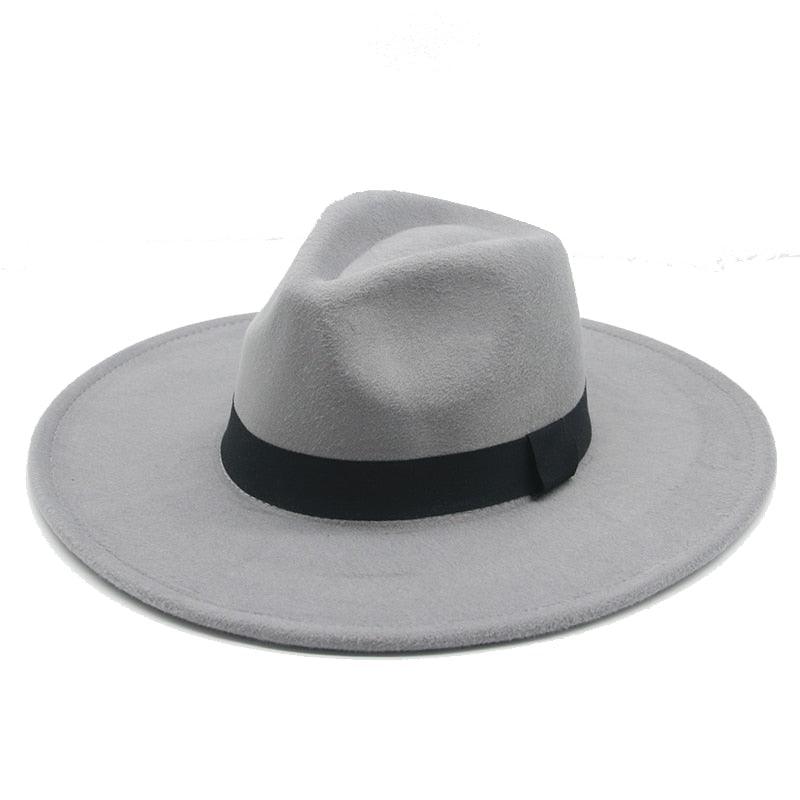 Fashionable Fedora Hats Women Wide Brim Dress Caps  Women's Fedora Hats Elegant Wide Brim Fedora Hat  Wedding Men Hat Warm Retro Style Belt 56-58cm Stevvex