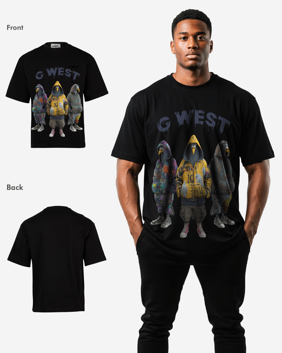 G West Mens 3 Peigion Oversized Tee G West