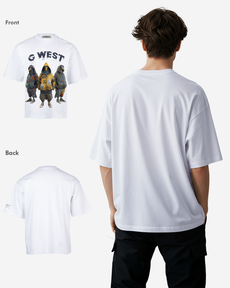 G West Mens 3 Peigion Oversized Tee G West