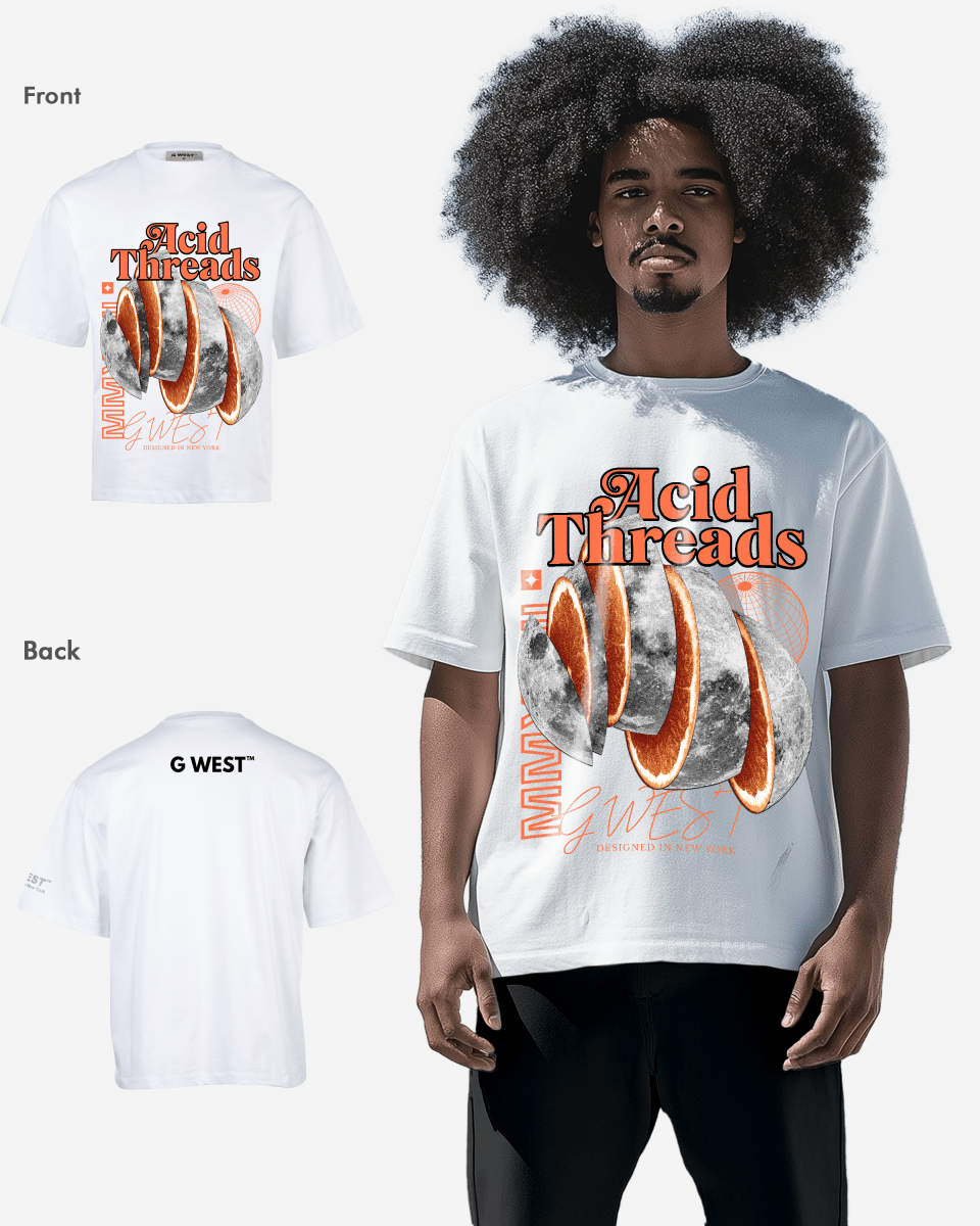 G WEST ACID THREADS OVERSIZED T-Shirt Mens G West