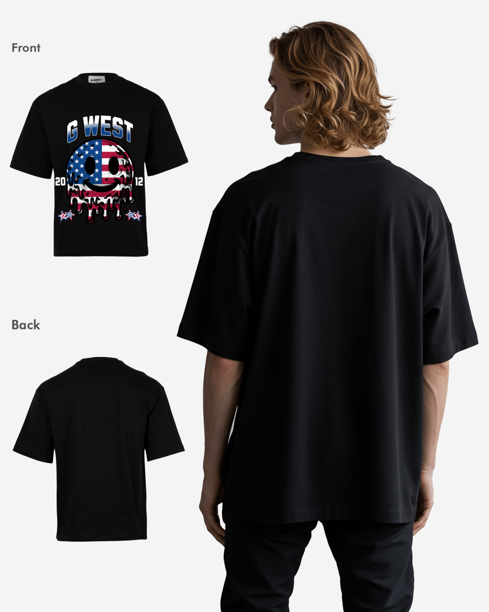 G West AMERICAN FLAG Oversized T-Shirt Mens G West