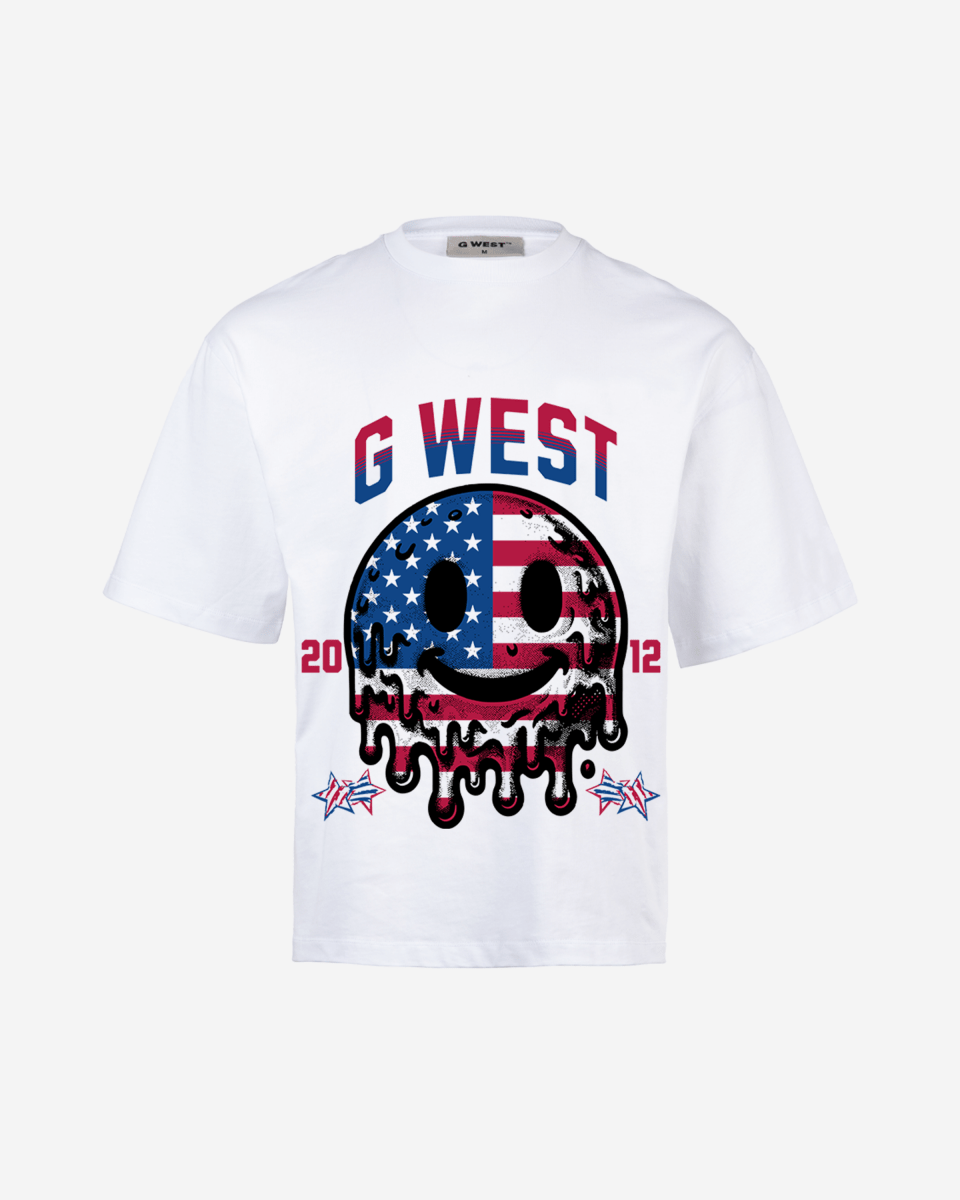 G West AMERICAN FLAG Oversized T-Shirt Mens G West