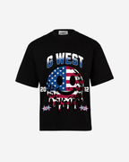 G West AMERICAN FLAG Oversized T-Shirt Mens G West