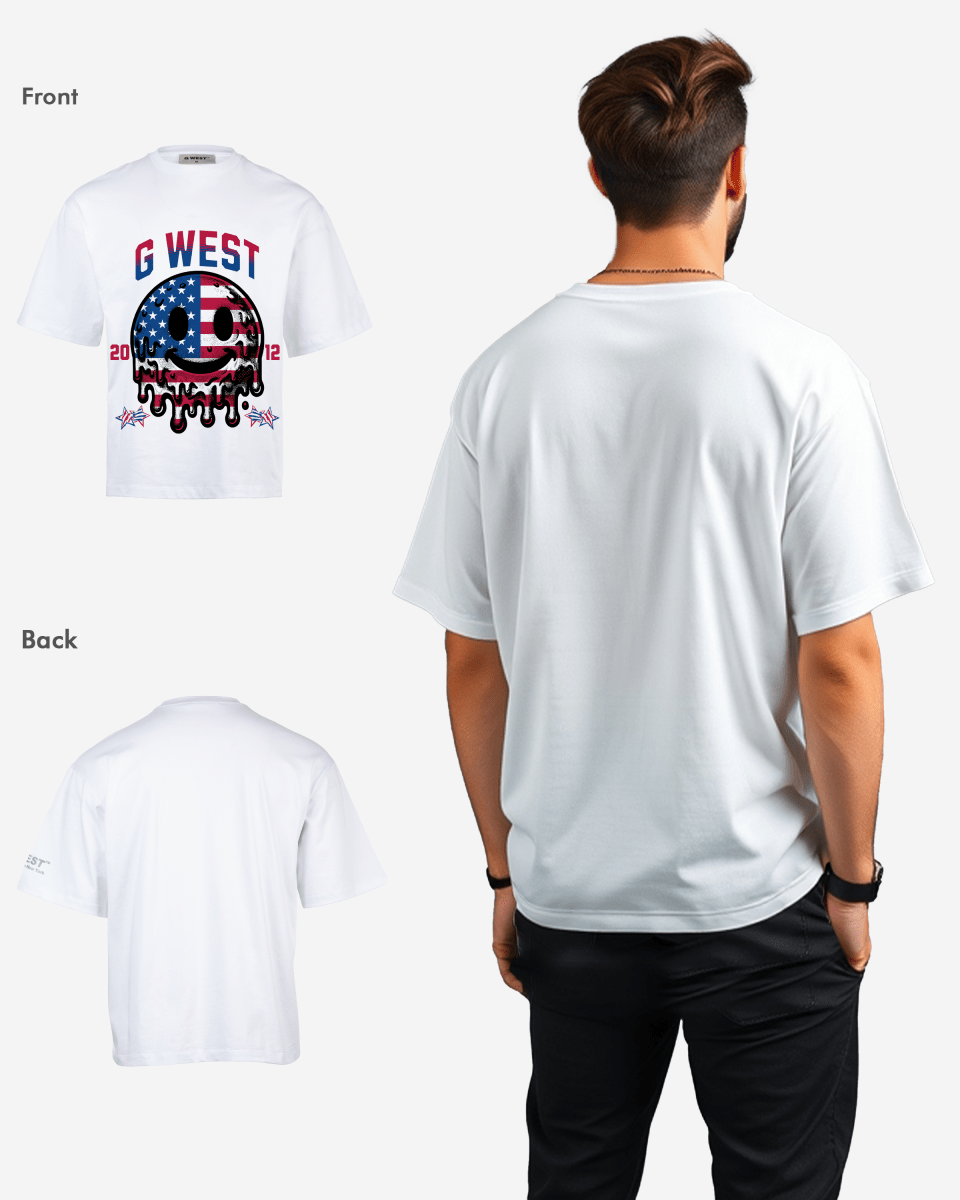 G West AMERICAN FLAG Oversized T-Shirt Mens G West