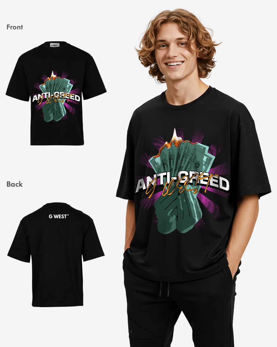 G WEST ANTI GREED OVERSIZED T-Shirt Mens G West