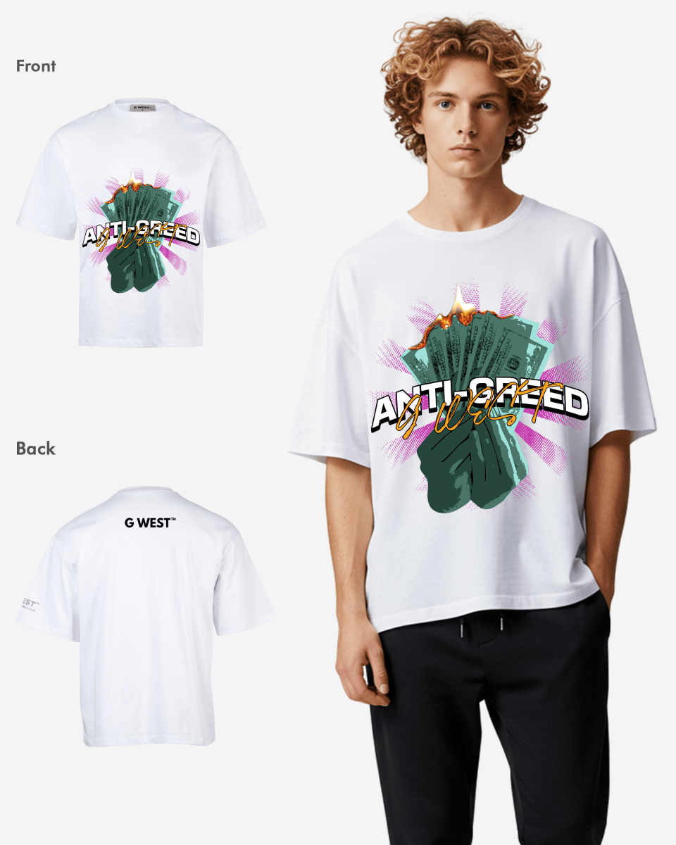 G WEST ANTI GREED OVERSIZED T-Shirt Mens G West