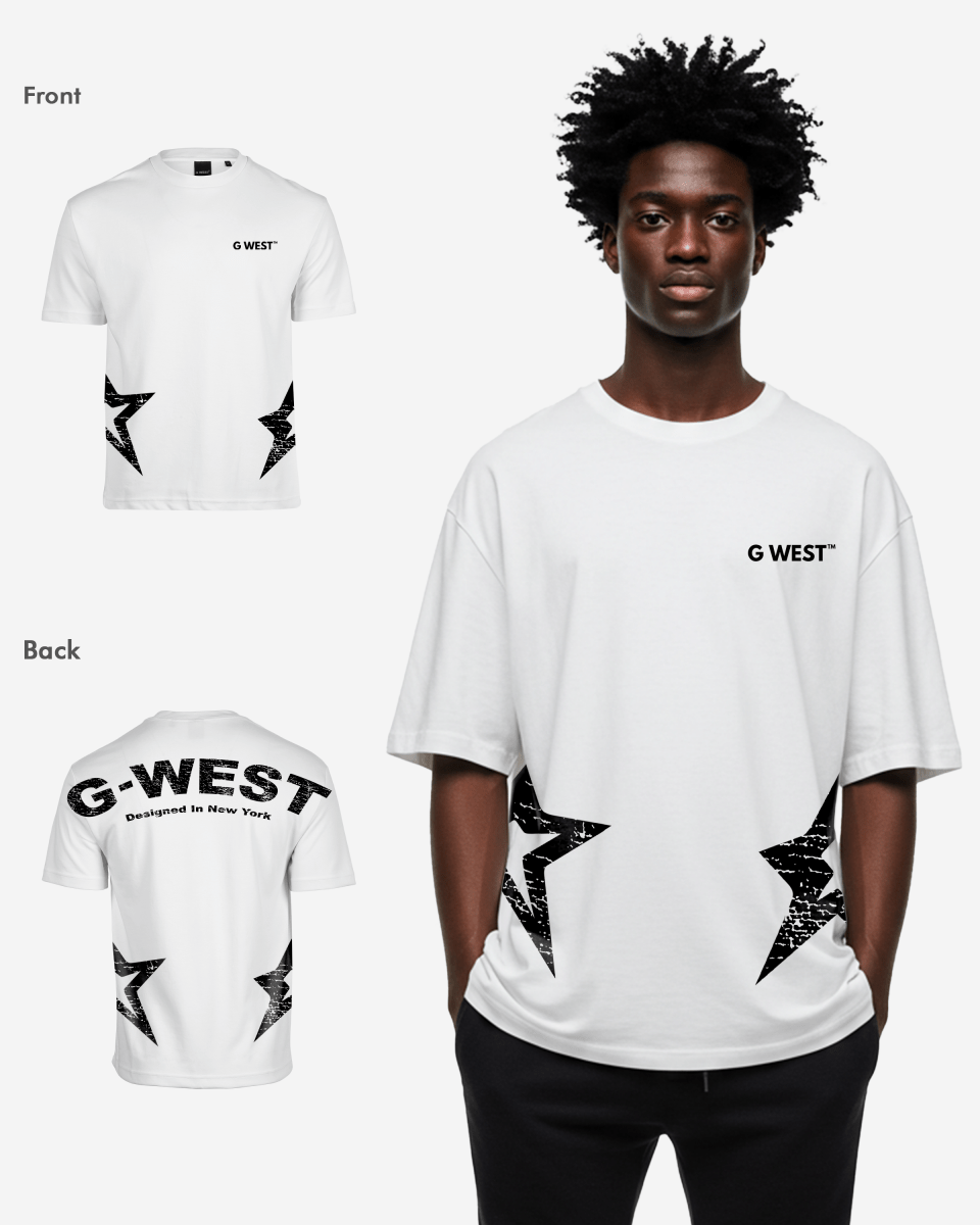 G West Mens Arch Logo Oversized Tee G West