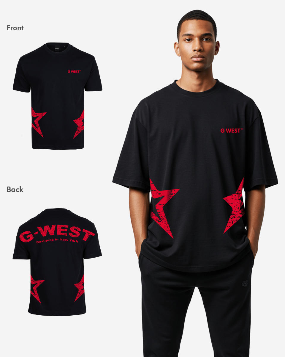 G West Mens Arch Logo Oversized Tee G West