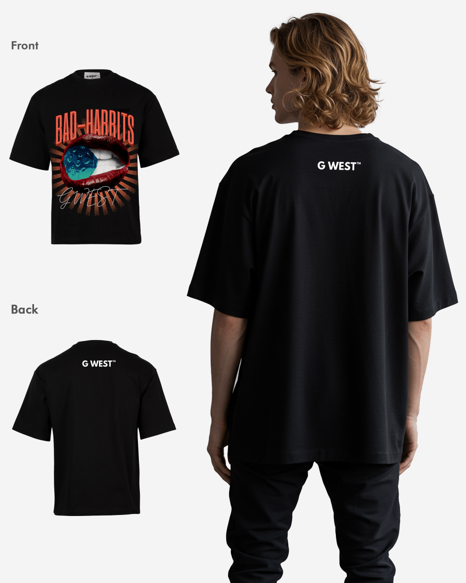 G WEST BAD HABBITS OVERSIZED T-Shirt Mens G West