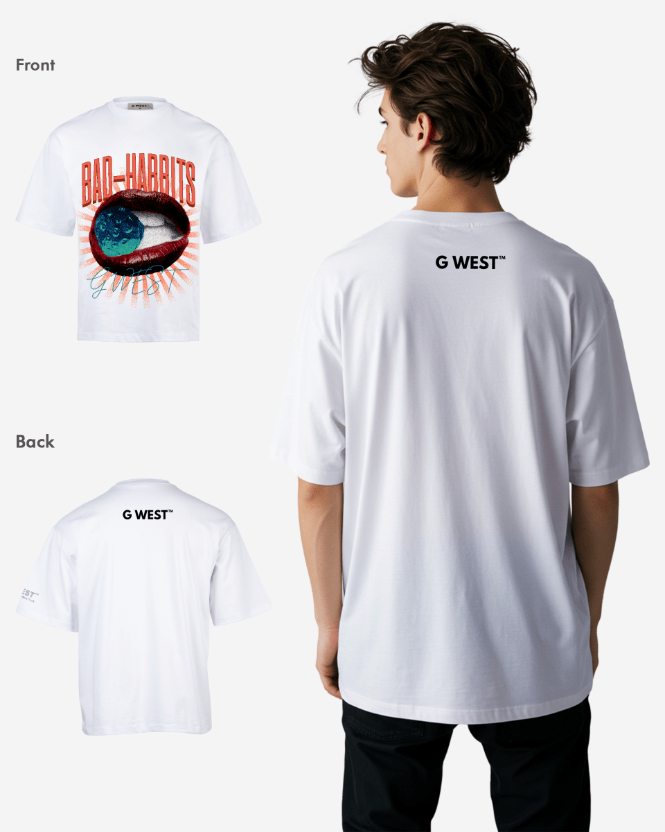 G WEST BAD HABBITS OVERSIZED T-Shirt Mens G West