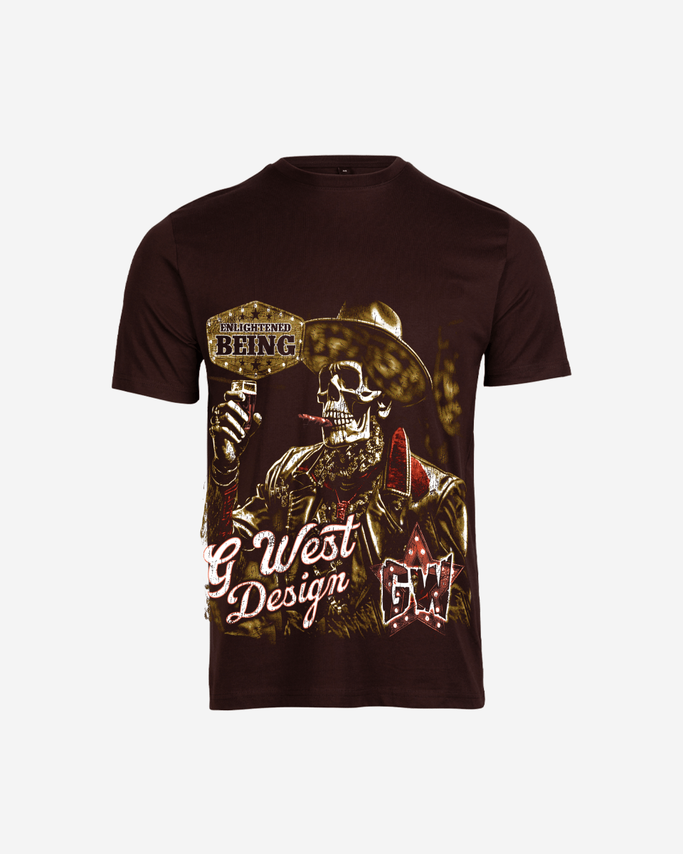 G West Mens Being Enlightened Acid Wash Premium Oversized Tee G West