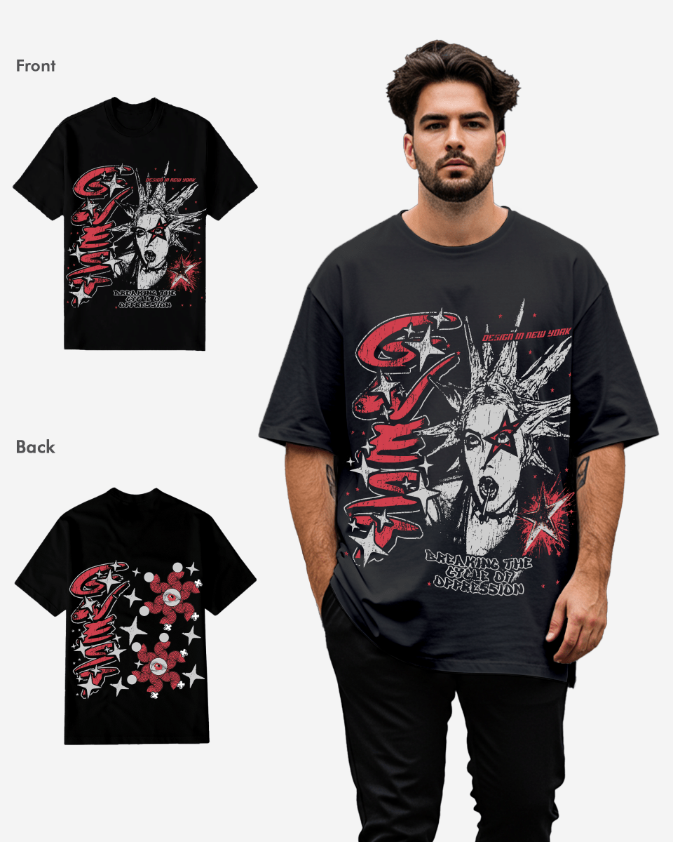 G West Breaking the Cycle Double Hit T-Shirt Big and Tall Mens G West