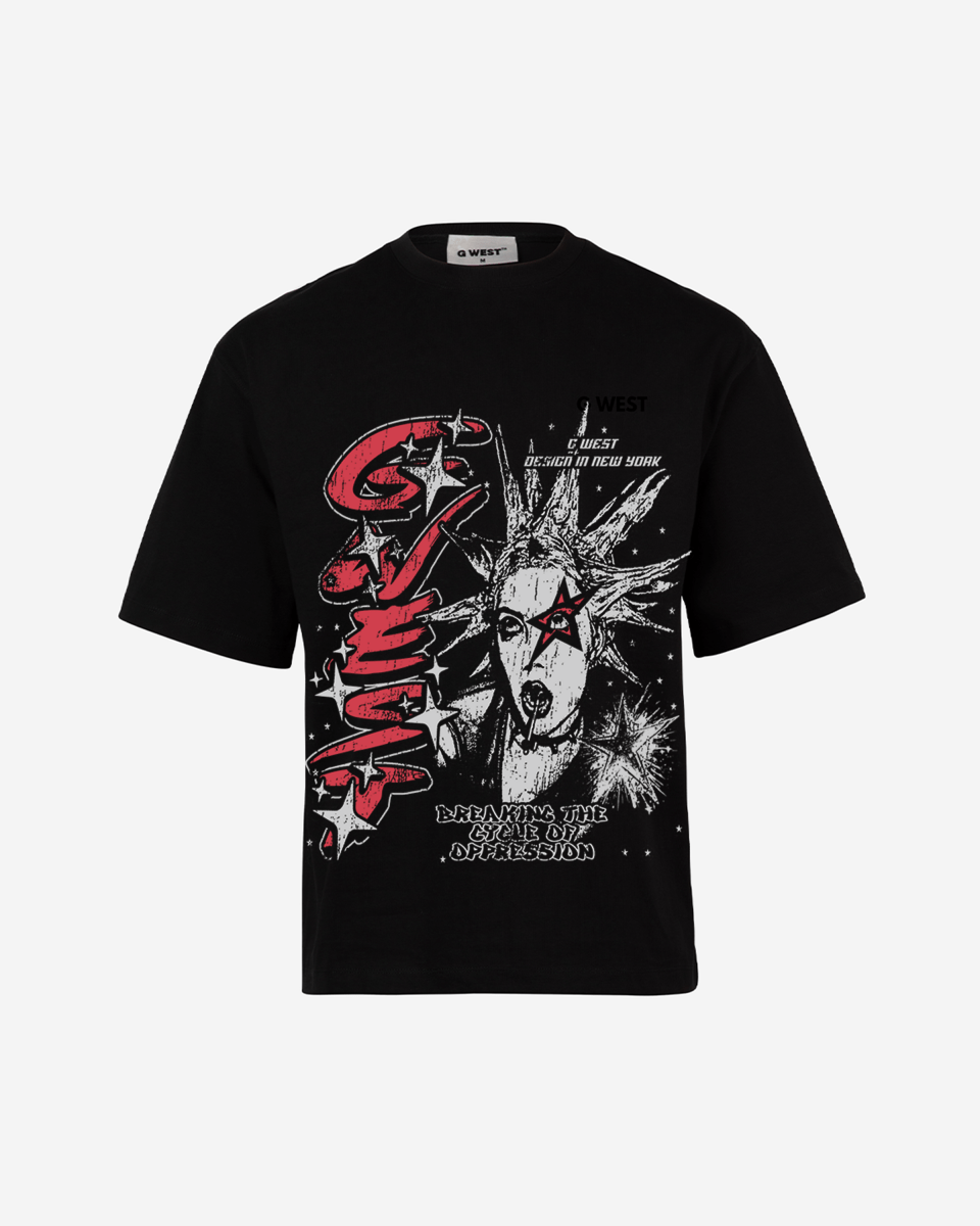 G West Mens Breaking The Cycle Double Sided Premium Oversized Tee G West