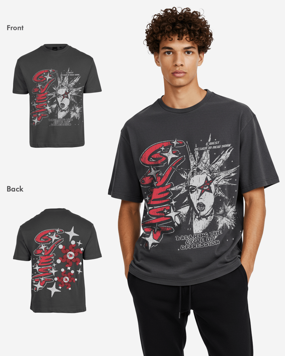 G West Mens Breaking The Cycle Oversized  Tee G West