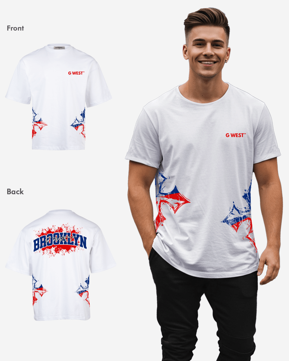 G West Brooklyn Blood Arch Logo Oversized T-Shirts G West