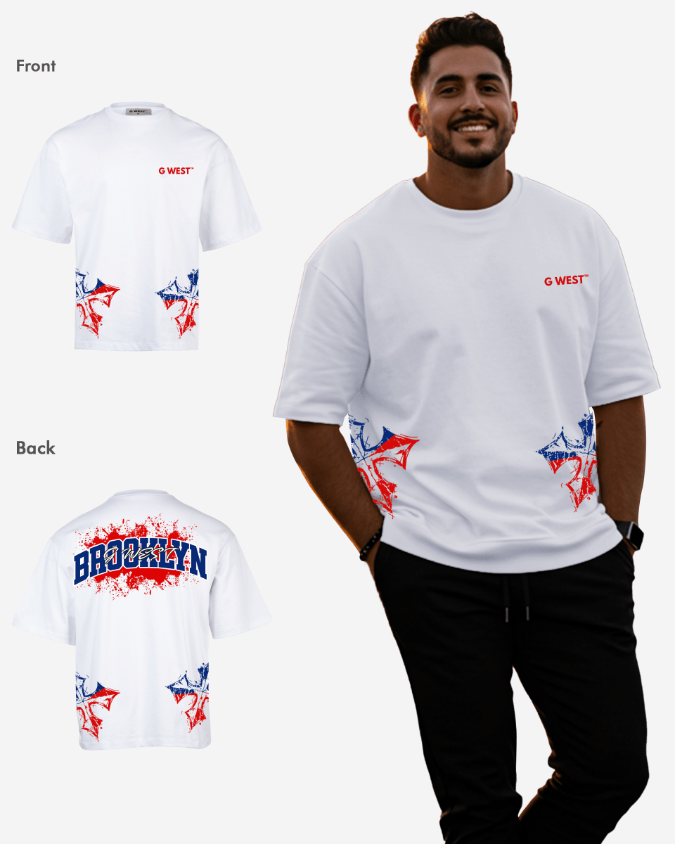 G West Brooklyn Blood Arch Logo T-Shirts Big and Tall G West