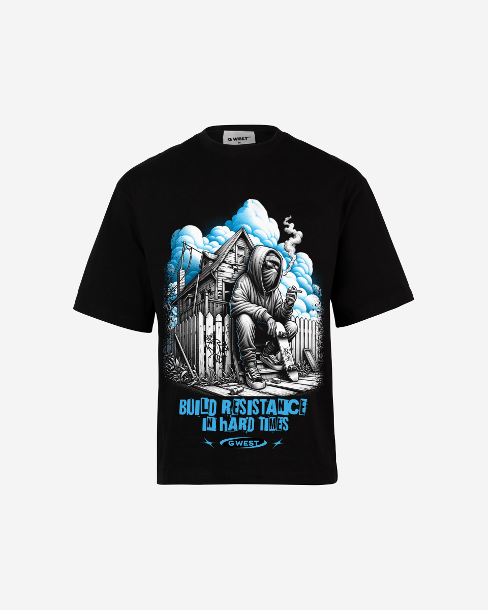 G WEST BUILD RESISTANCE IN HARD TIME OVERSIZED T-Shirt Mens G West