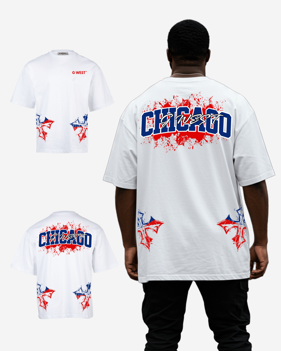 G West Chicago Blood Arch Logo T-Shirts Big and Tall G West