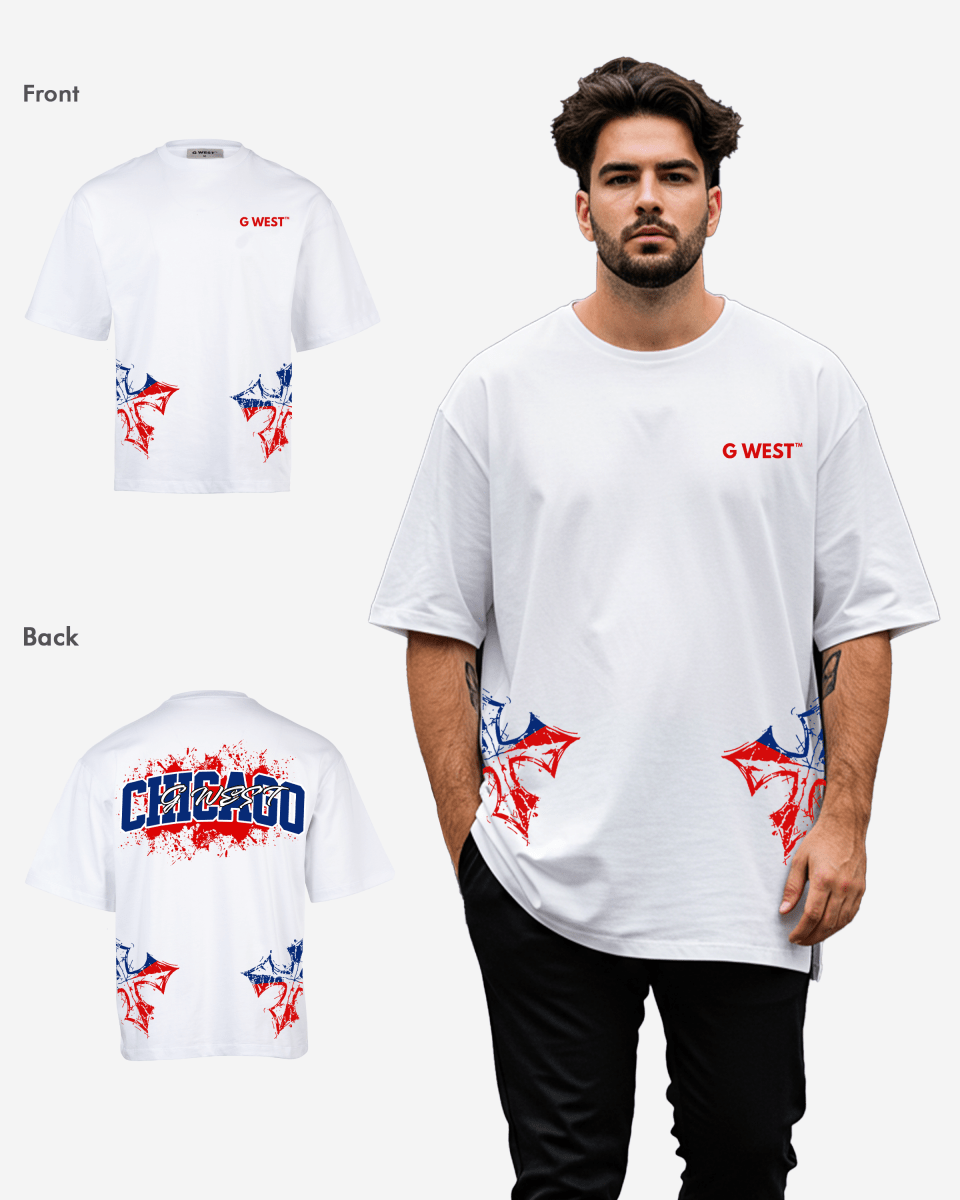G West Chicago Blood Arch Logo T-Shirts Big and Tall G West