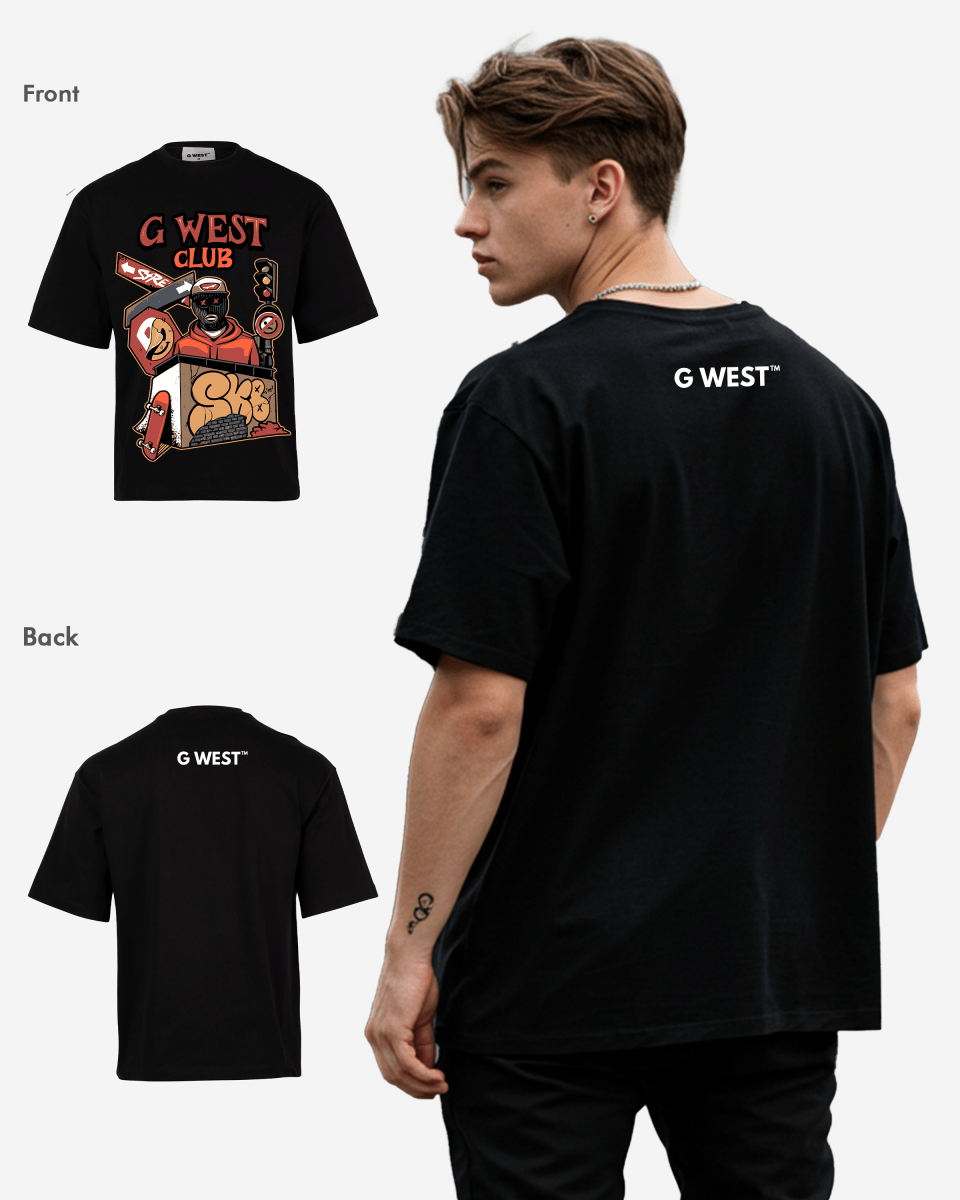 G WEST CLUB Oversized T-Shirt Mens G West