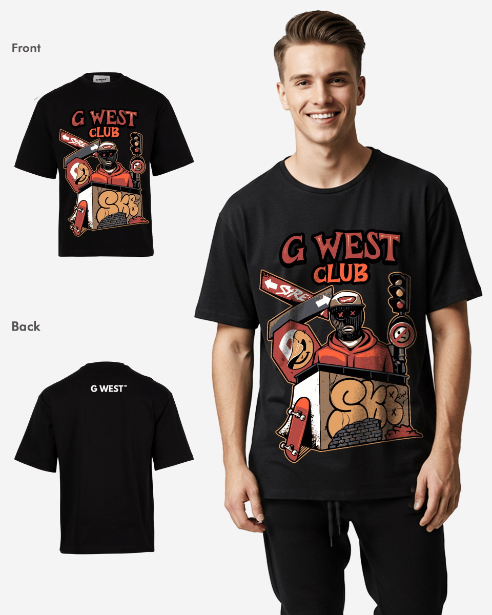 G WEST CLUB Oversized T-Shirt Mens G West